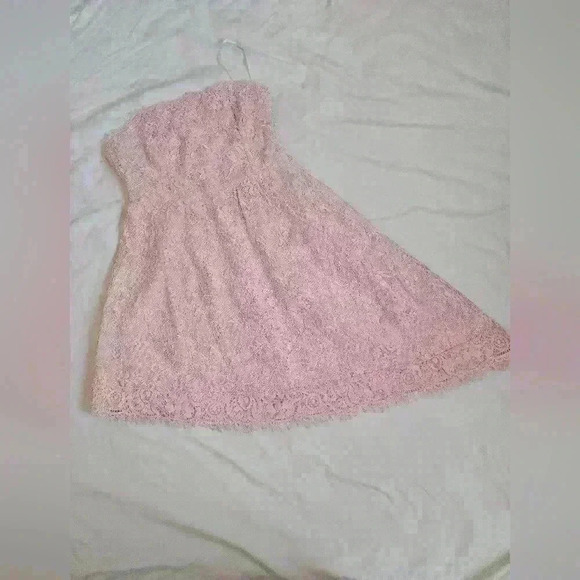 NBD NWT Revolve Pink Lace Strapless Mini - Picture 3 of 8